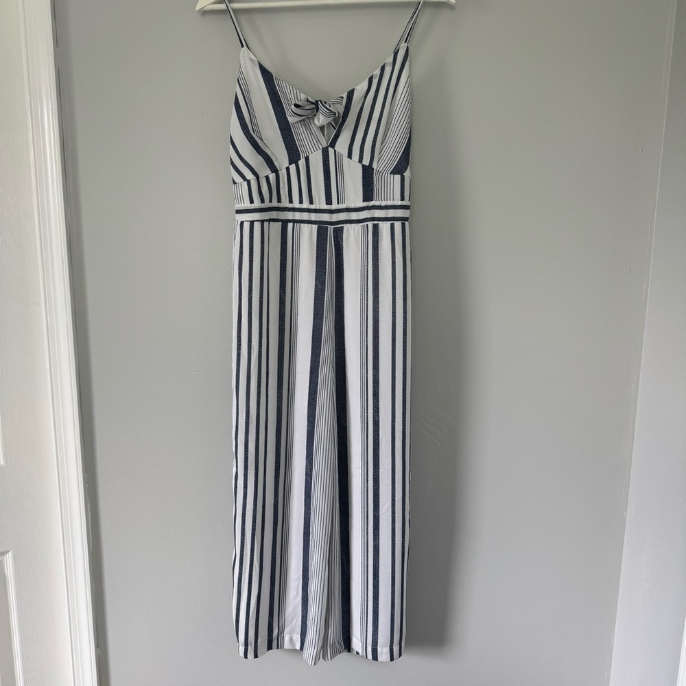 Japna Navy and White Textured Dress